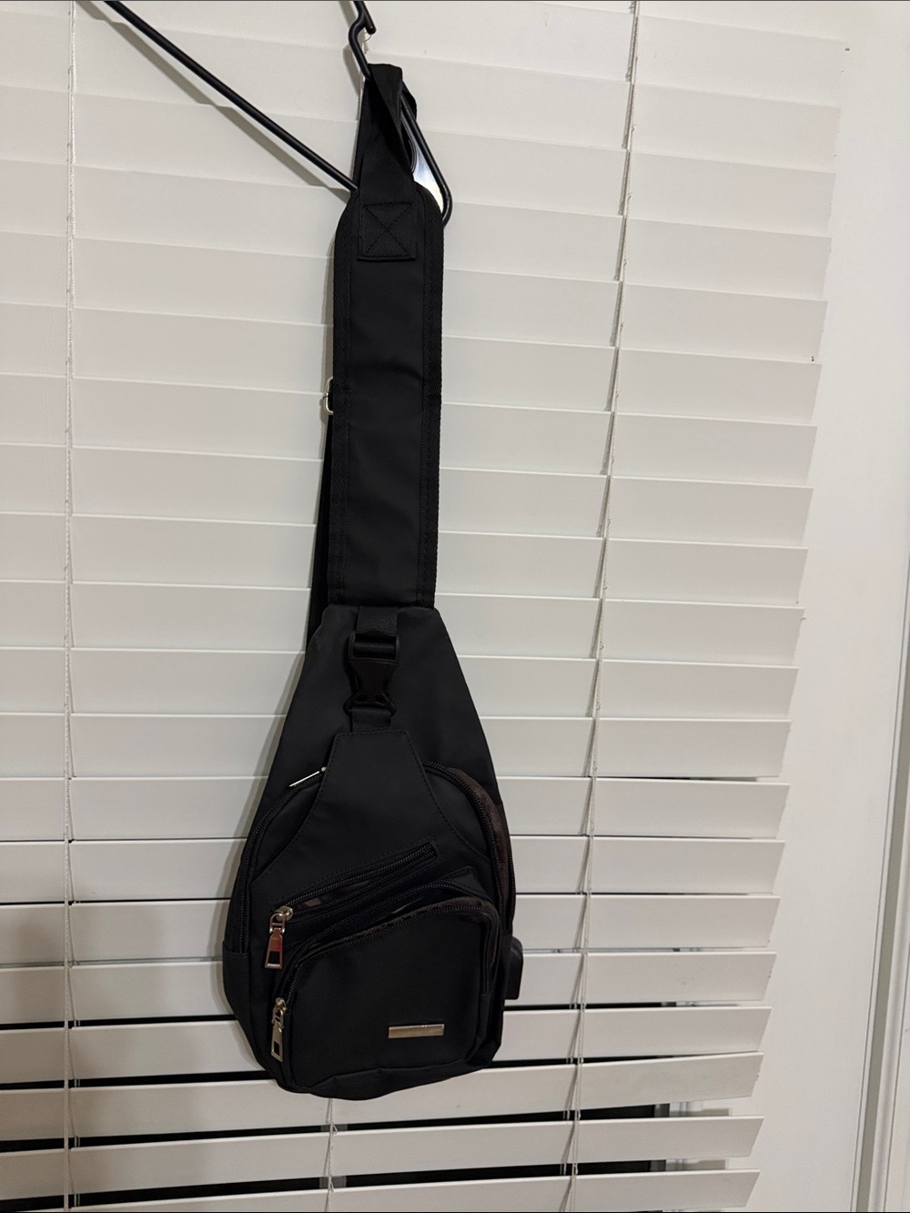 Men's Black Crossbody Sling Bag - Minimal Modern Carry